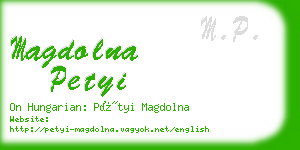 magdolna petyi business card